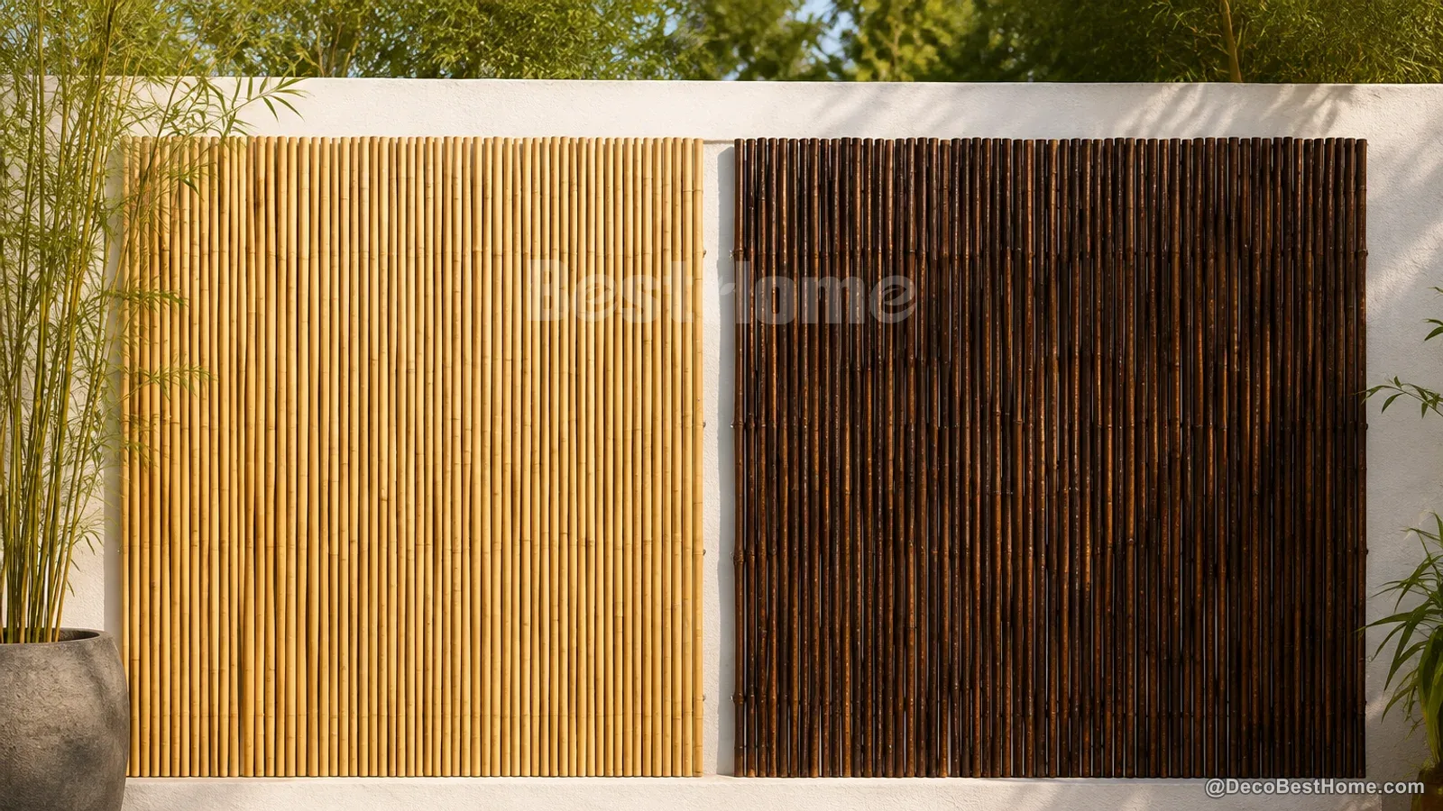 Naturel, natuurlijk zwart of gecarboniseerd? De kleur van je bamboescherm kiezen