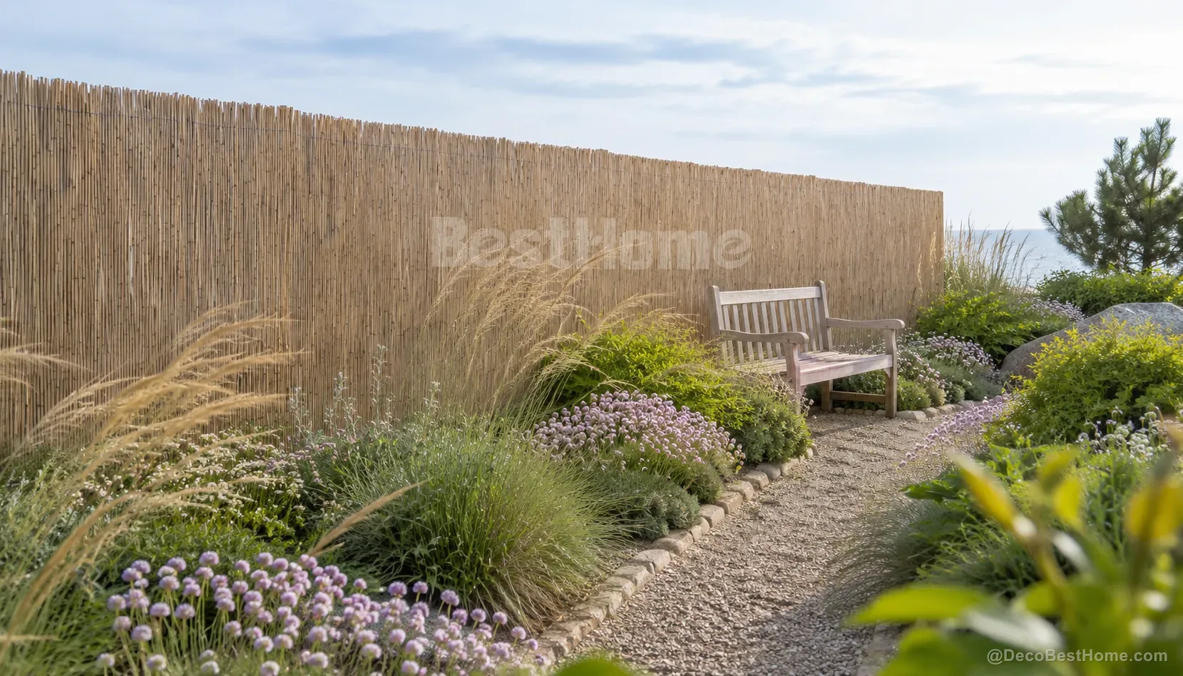 Thick unpeeled reed fence 5–8 mm