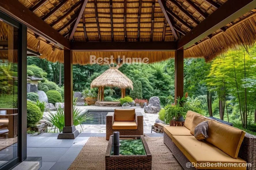 Thatch palapa shelter